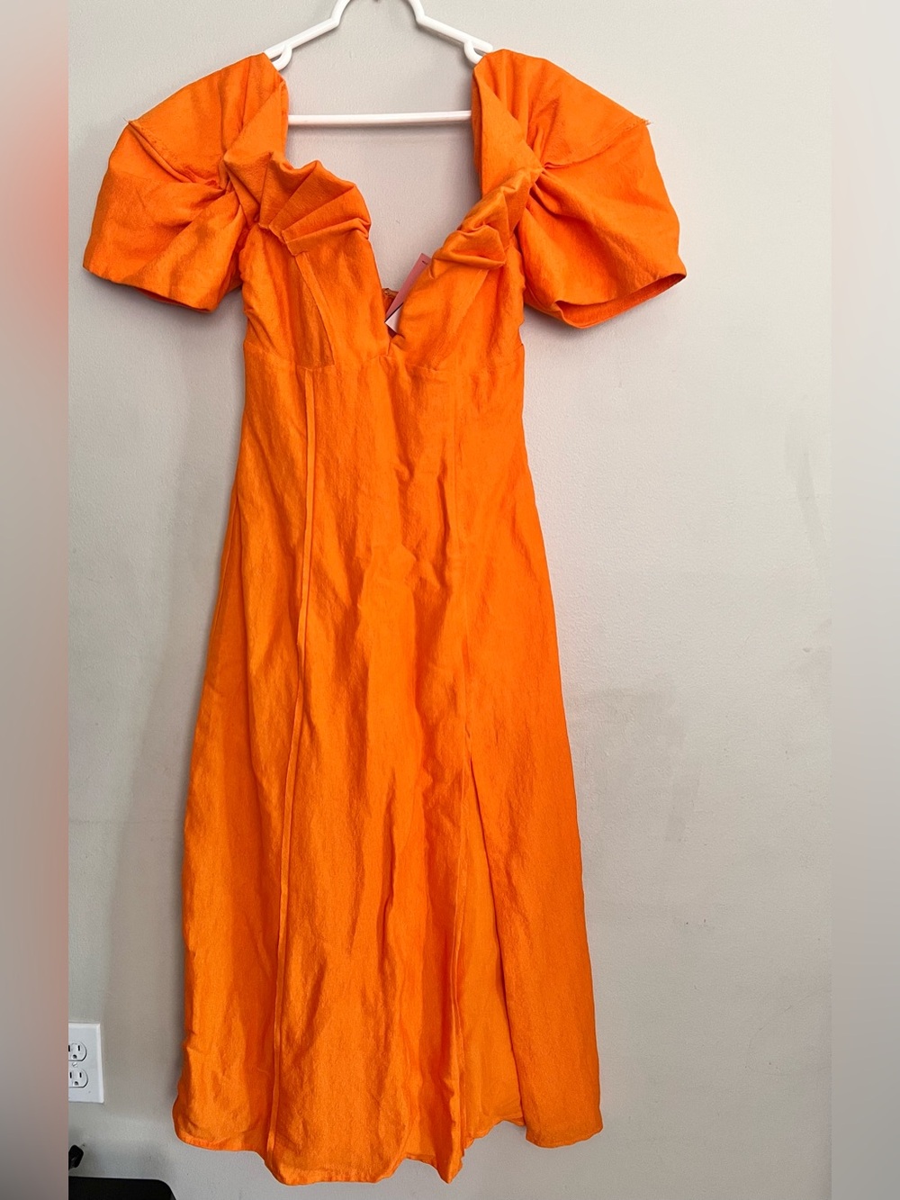NWT Cult Gaia Muna Off The Shoulder Midi Dress Orange Size 2 - Picture 3 of 9